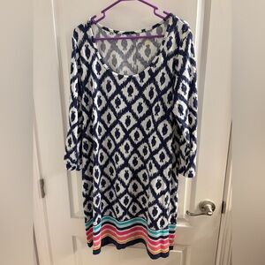 Lilly Pulitzer Gray and White Ikat Dress